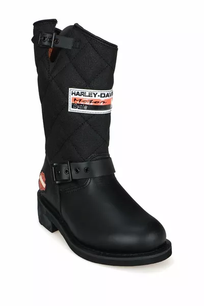 Harley-davidson Loconia  Genuine Leather Black Oil Leather Women's Boots