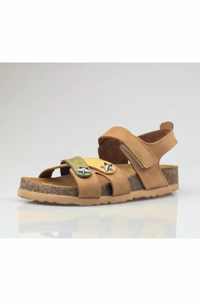 Sandali unisex in vero cuoio per bambini, sandali ortopedici in velcro