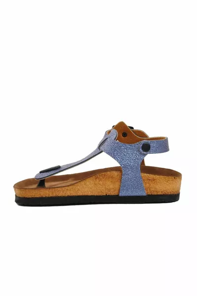 -f Blauwe glitter meisjes slippers