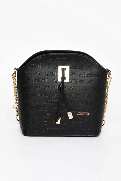 Women's Handbags Black Laser Printing - 