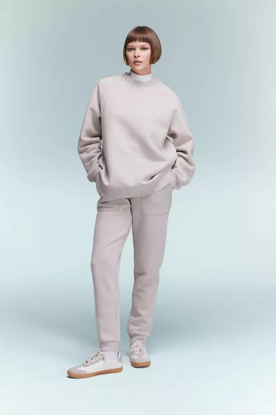 Regular Fit Beli Lastikli Bağcıklı Cepli Basic Düz Jogger Eşofman Altı wn