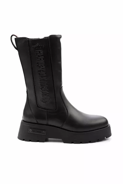 Black Leather Women's Booties & Bootie 