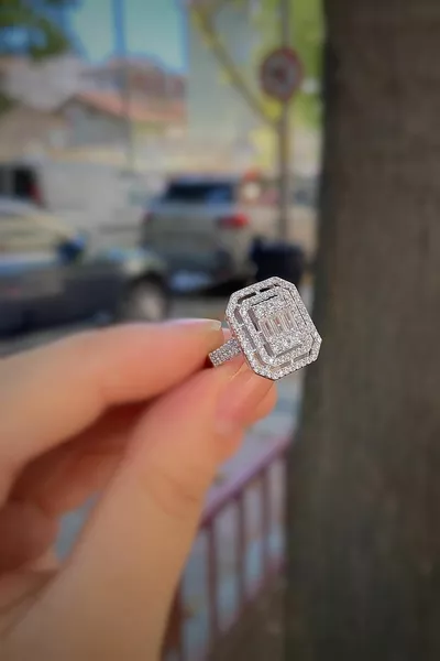 Bague baguette en argent 