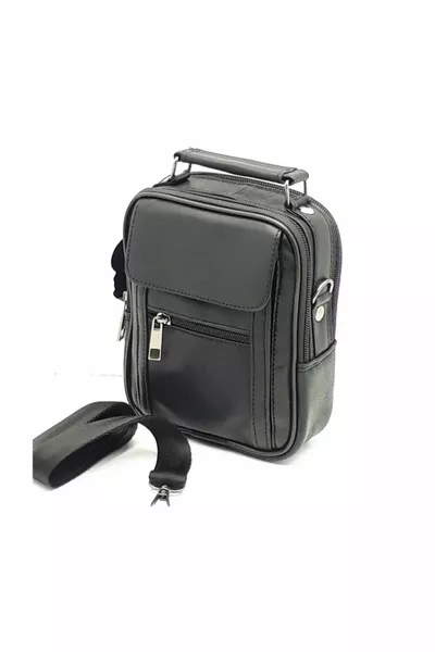Men's Black Genuine Leather Crossbody Hand And Shoulder Bag