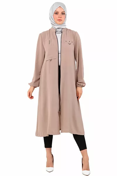 Women Hijab Clothing Plus Size Aerobin Fabric Zipper Cap