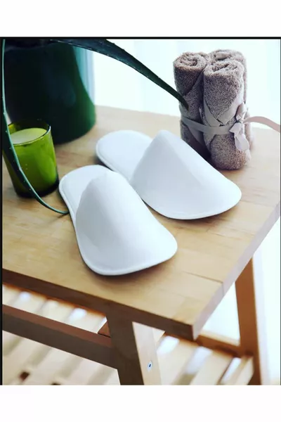 شباشب الفندق منشفة يمكن التخلص منها أبيض ( أزواج)