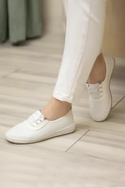 Ballerines orthopédiques décontractées douces en peau perforée pour femmes