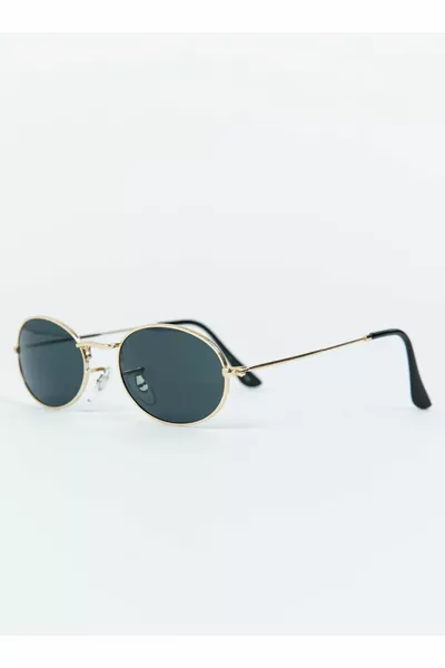 Ellipse Sunglasses Unisex Black Gold