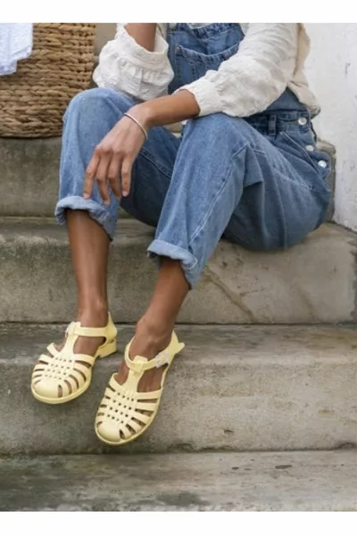 Gelbe Damen Sandalen SUN-PAILLE