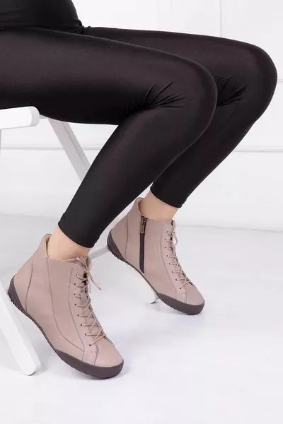 Echtes Leder Nerz Damen Lederstiefel 