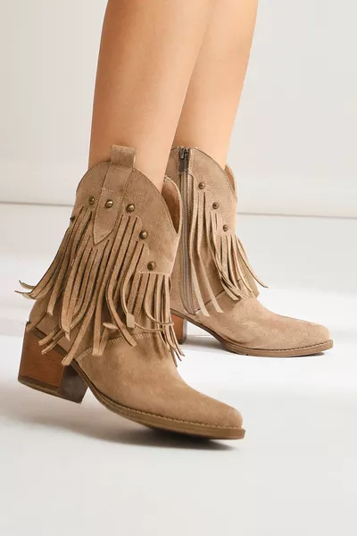 ليلبيث مينك سويدي شرابة تدبيس الأحذية الغربية