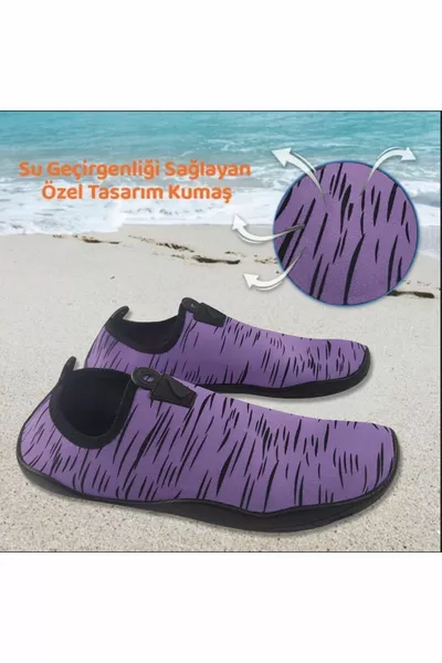 Chaussures de plage et de mer en caoutchouc textile,Chaussures de piscine,Sports nautiques,Imagination lilas pas de vêtements de plage unisexe