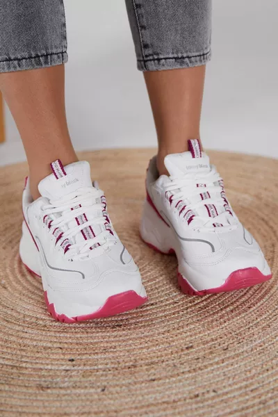 سنيكرز فوشيا أبيض للسيدات 