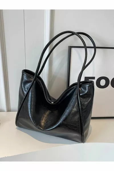 Femme Noir Shabby Modèle Vintage Shopper Sac à main et à bandoulière