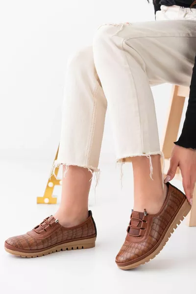 Dames Tan Koffie Huid Casual Comfortabel Orthopedisch Antislip zool Ballerina's Schoenen