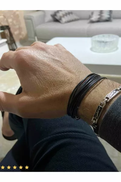 2 جبل أسود مجوهرات جلدية حقيقية معصمه حبل حبل جلدي حبل حبل 2 مم