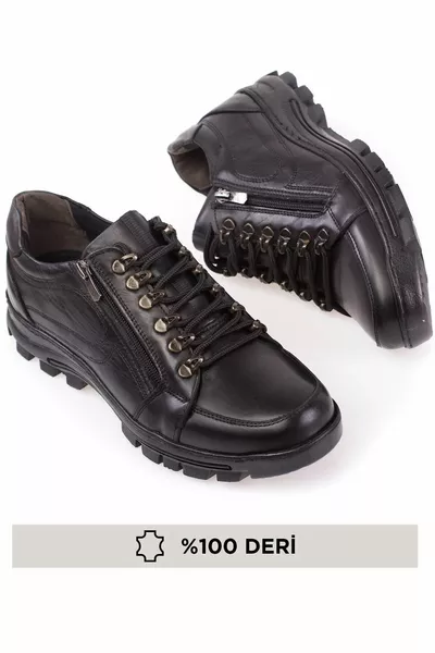 جلد طبيعي ، مقاوم للماء أبدا ، مخيط ، جلد مزدوج ، أحذية شتوية رجالية عادية