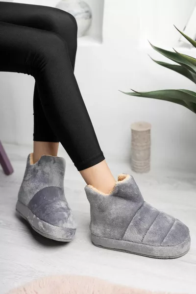 Stivali da casa Panduf da donna Scarpe da casa spessa suola chiara grigio