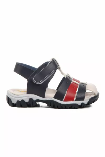 B Blu Navy Bianco Rosso Ortopedico Bambini Sandali