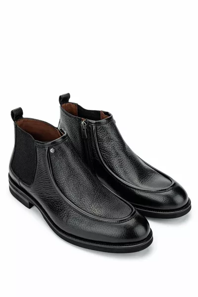 Men's Genuine Leather Black Boots