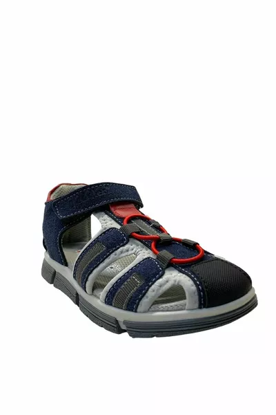  Orthopedic Boys Navy Blue/Red Leather Sandals