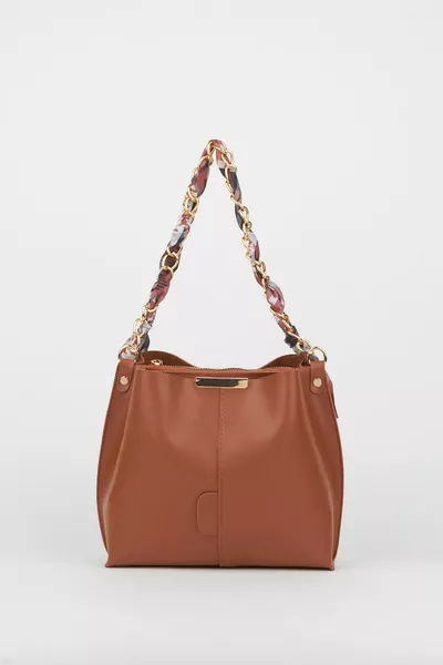 المرأة تان وشاح سلسلة التبعي لينة الجلود 3-مقصورة اليد الذراع وحقيبة الكتف