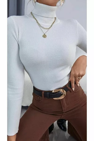 Pull à col roulé Lot de 3 Ready Pack Sauveur de saison Pièce Col roulé en coton Écarlate Slimfit