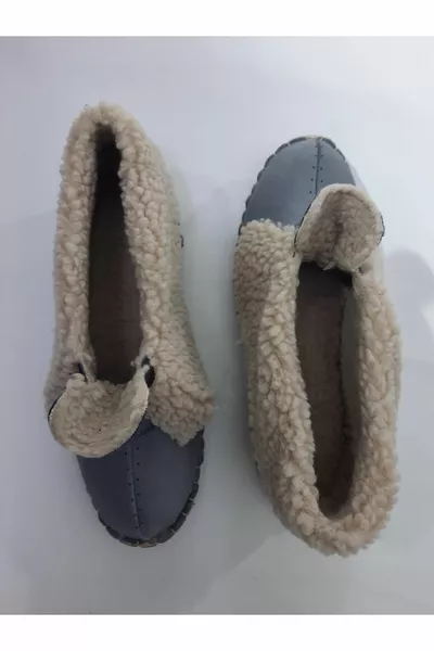 Pantalon en fourrure de cuir véritable, bottes d’hiver pour la maison, l’intérieur et l’extérieur 