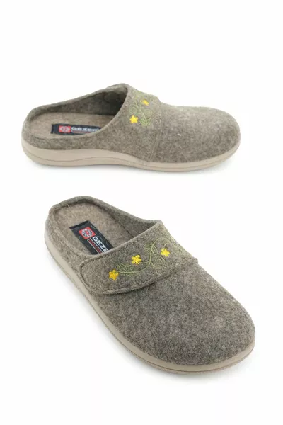 Дамски зимен бродиран дизайн велкро регулируеми удобни чехли за домашна градина