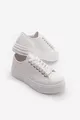 Sneaker femme à motif semelle épaisse Sneakers encapsulées Timas Blanc