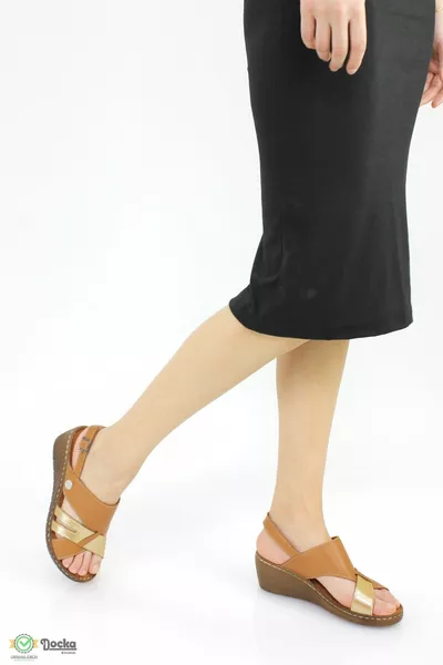 Damen Echtleder Orthopädische Polsterung Fersensandalen /YS-CAI