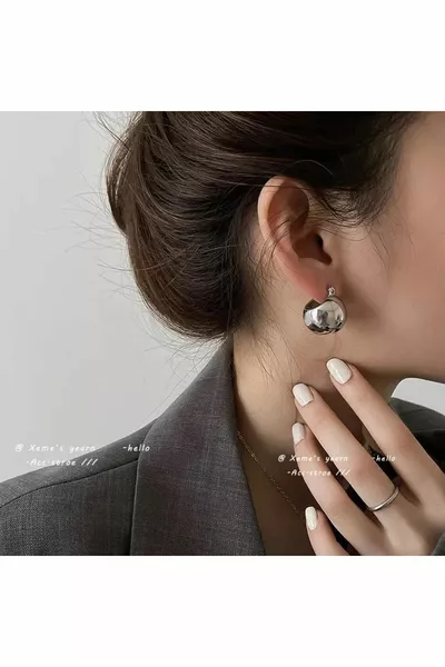 Vip Series Mango Top Model Women's Silver Basket Earrings