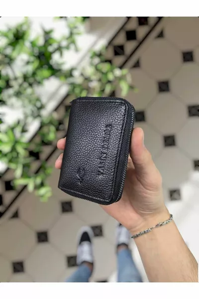  جلد طبيعي سستة حامل بطاقة الأكورديون نموذج النساء الرجال استخدام حقيبة جلدية