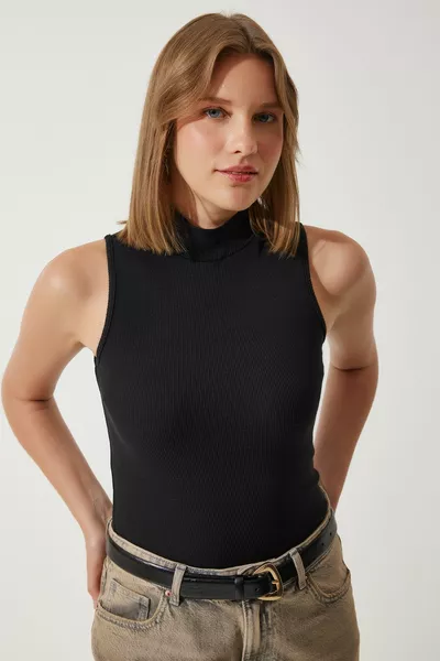 نسائي أبيض وادى الياقة المدورة بلا أكمام 2-حزمة بلوزة محبوك 