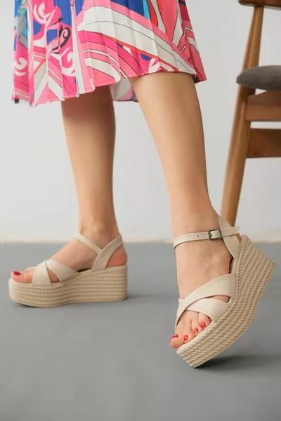 Nensi Ten Cross Ремешок Утеплитель и Босоножки на Каблуке