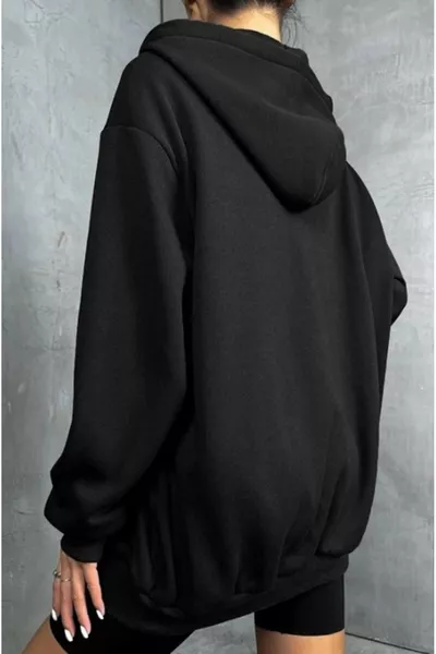 Saisonales Oversize-Sweatshirt mit Kapuze und Reißverschluss