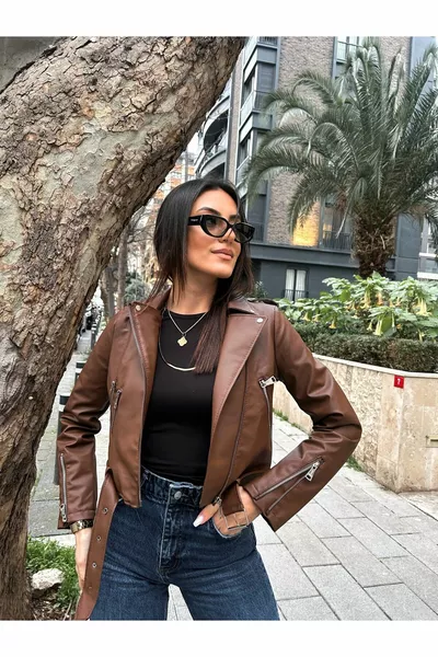 Women's Brown Leather Jacket