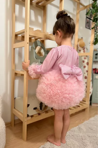 Vestito rosa da bambina a maniche lunghe Six Tutu