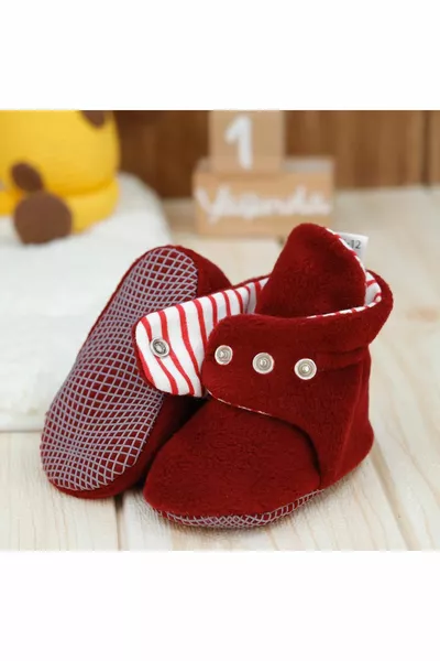 Kaydırmaz Taban Bebek Pandufu  İlkadım Ev Patiği Terletmeyen Organik Pamuk Astarlı