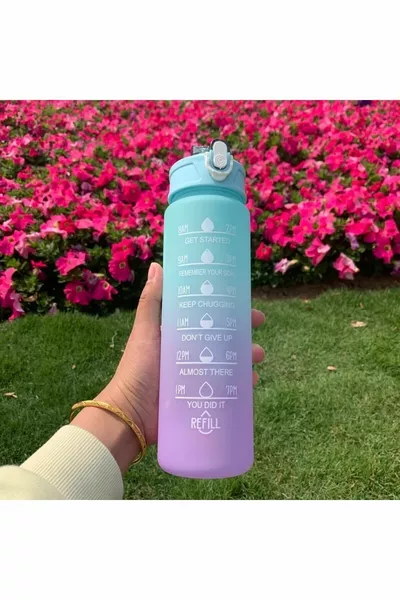 تحفيزي 2 قطعة قارورة ماء قارورة شارب 2lt +  مل تريتان الصالة الرياضية زجاجة مياه شارب مع جرو