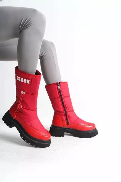 Elastischer Reißverschluss Wasserdichter Fallschirmstoff Damen Schneestiefel