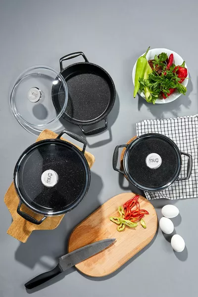 Комплект рафтове Viva Cast от 6 части със стъклен капак