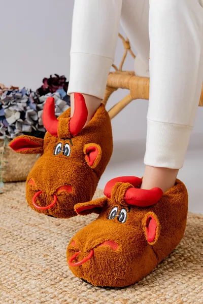 Unisex Animal Panduf House Shoes No Sound Sole