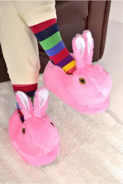 Women's Animal Winter Plush Rabbit Panduf House Slippers
