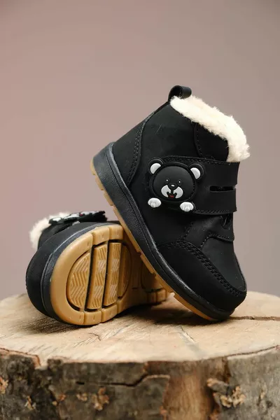 Rmd  فرقة الباندا مفصلة الفراء للجنسين الاطفال أحذية الطفل