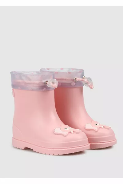 أحذية المطر للبنات الوردي