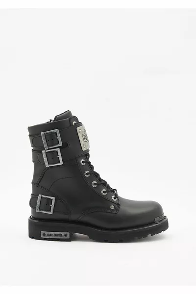 Ricketson Unisex-Stiefel aus schwarzem Leder