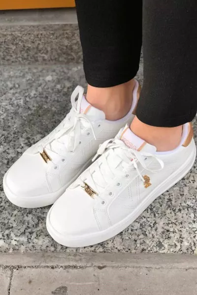 لنا بولو Assn حذاء رياضي نسائي أبيض سنيكرز كاجوال نسائي white