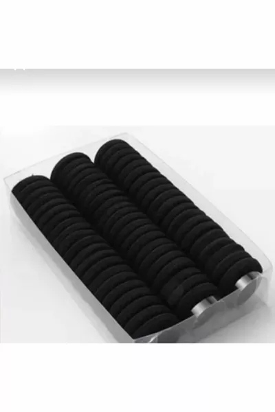 Women's  Pcs Black Towel Rubber Clasp Set