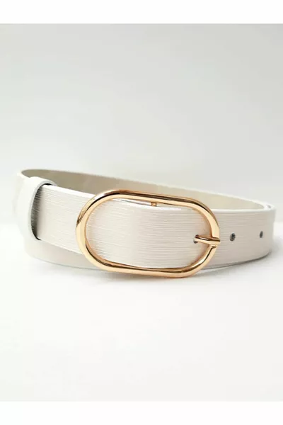 Cintura Ecru fantasia Gold Buckle Line da donna